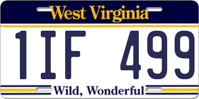 WV license plate 1IF499