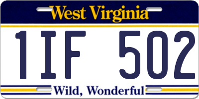 WV license plate 1IF502