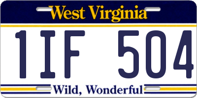 WV license plate 1IF504