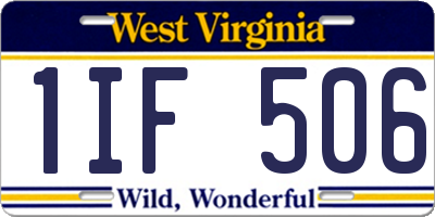 WV license plate 1IF506