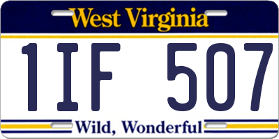 WV license plate 1IF507