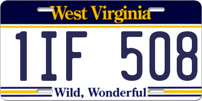 WV license plate 1IF508