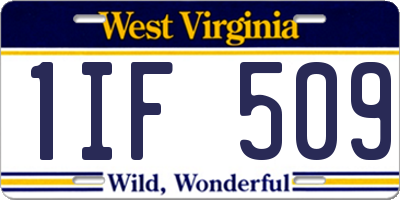 WV license plate 1IF509