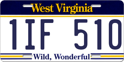 WV license plate 1IF510