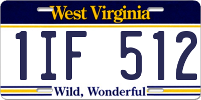 WV license plate 1IF512