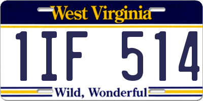 WV license plate 1IF514