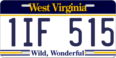 WV license plate 1IF515