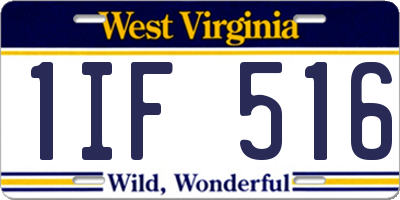 WV license plate 1IF516