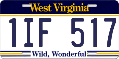 WV license plate 1IF517
