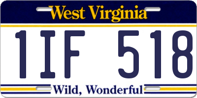 WV license plate 1IF518