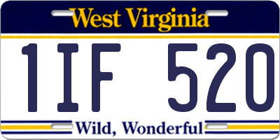 WV license plate 1IF520