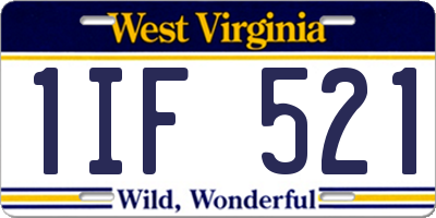 WV license plate 1IF521