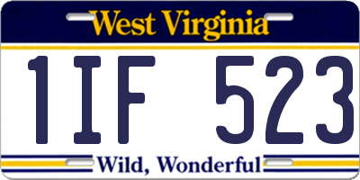 WV license plate 1IF523
