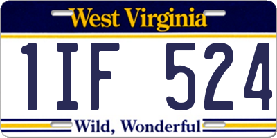 WV license plate 1IF524