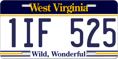 WV license plate 1IF525