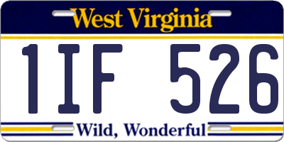 WV license plate 1IF526