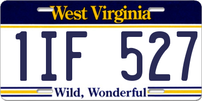 WV license plate 1IF527