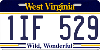 WV license plate 1IF529