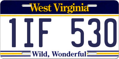 WV license plate 1IF530