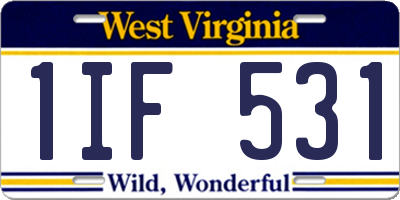 WV license plate 1IF531