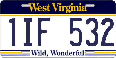 WV license plate 1IF532