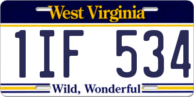 WV license plate 1IF534