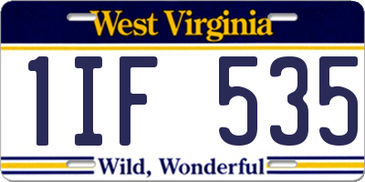 WV license plate 1IF535