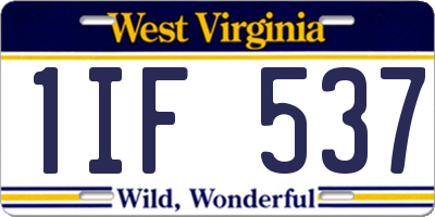 WV license plate 1IF537