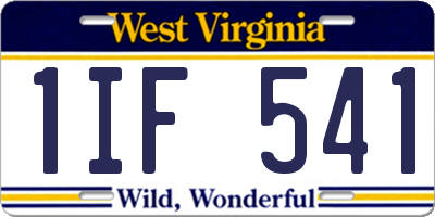 WV license plate 1IF541