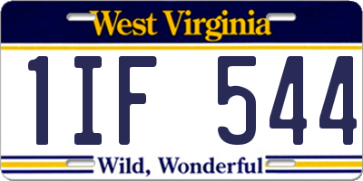 WV license plate 1IF544