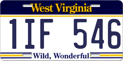 WV license plate 1IF546