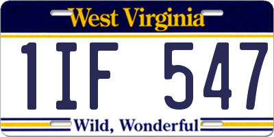 WV license plate 1IF547