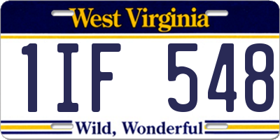 WV license plate 1IF548