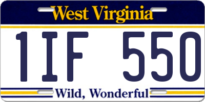 WV license plate 1IF550