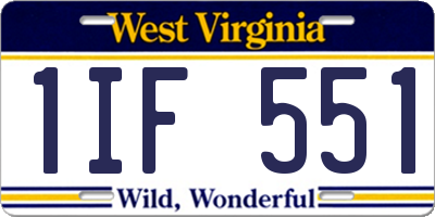 WV license plate 1IF551