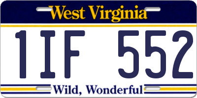 WV license plate 1IF552