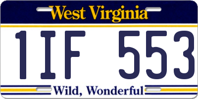 WV license plate 1IF553
