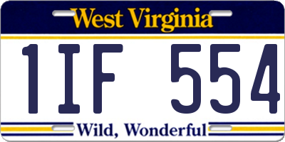 WV license plate 1IF554