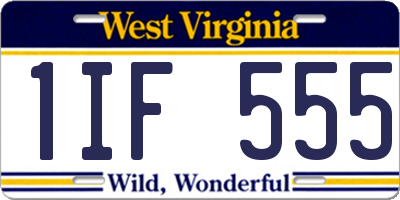 WV license plate 1IF555