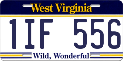 WV license plate 1IF556