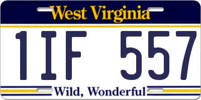 WV license plate 1IF557