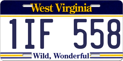 WV license plate 1IF558