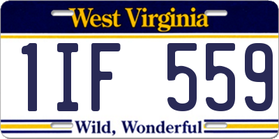 WV license plate 1IF559