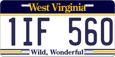 WV license plate 1IF560