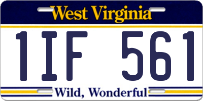 WV license plate 1IF561