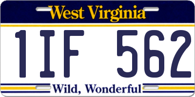 WV license plate 1IF562