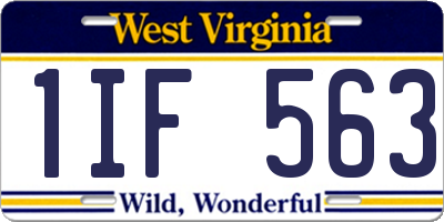 WV license plate 1IF563