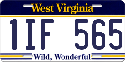 WV license plate 1IF565