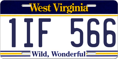 WV license plate 1IF566