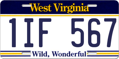 WV license plate 1IF567